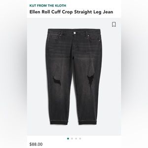 Kut from the Kloth Black Straight Leg Jeans